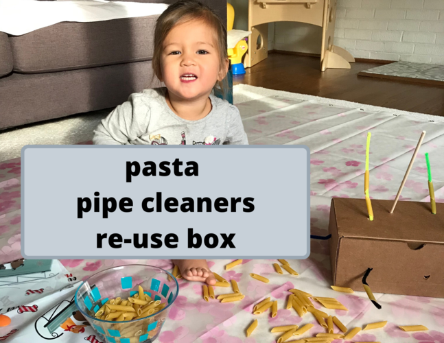 Pasta, Pipe cleaners, Re-use box